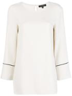 Antonelli Piped Sleeve Blouse - Nude & Neutrals