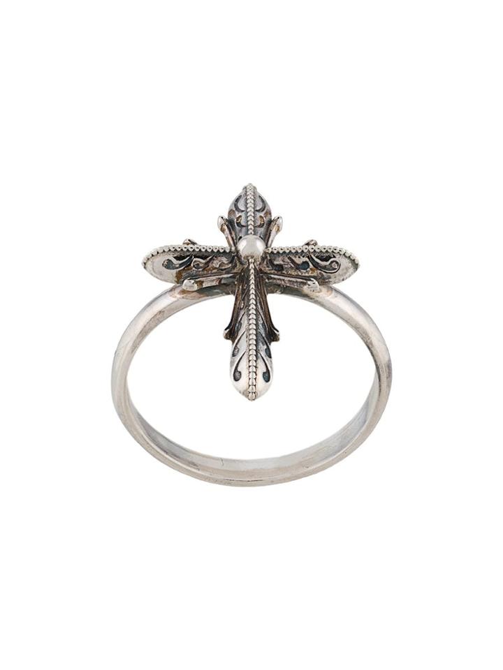Emanuele Bicocchi Ornate Cross Ring - Metallic