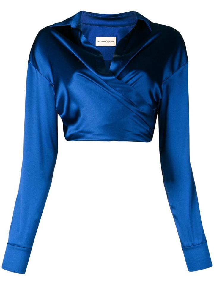 Alexandre Vauthier Satin Blouse - Blue