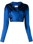 Alexandre Vauthier Satin Blouse - Blue