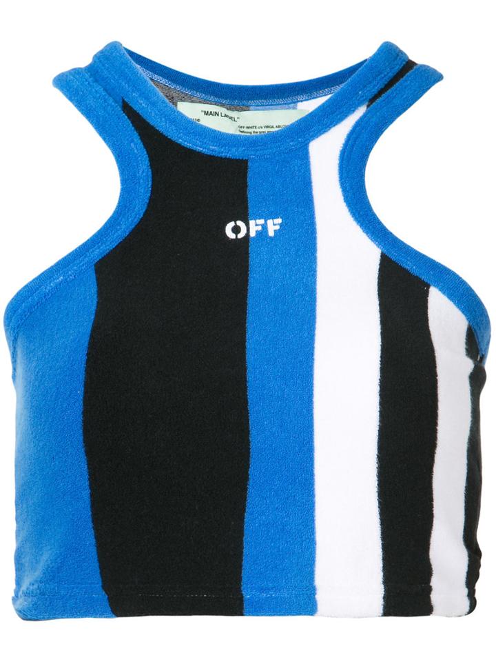 Off-white - Racerback Crop Top - Women - Cotton - S, Blue, Cotton