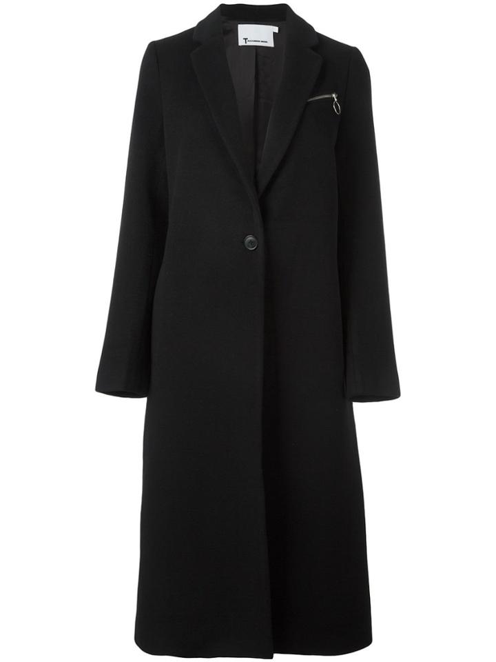 T By Alexander Wang Single Breasted Coat - Black