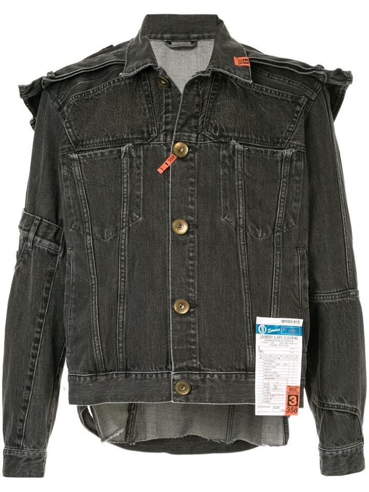 Maison Mihara Yasuhiro Shoulder-patch Denim Jacket - Grey