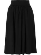Yves Saint Laurent Vintage Flared Crepe Skirt, Women's, Size: 38, Black