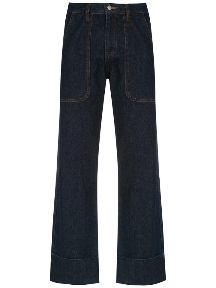 Andrea Bogosian Denim Palazzo Pants - Blue