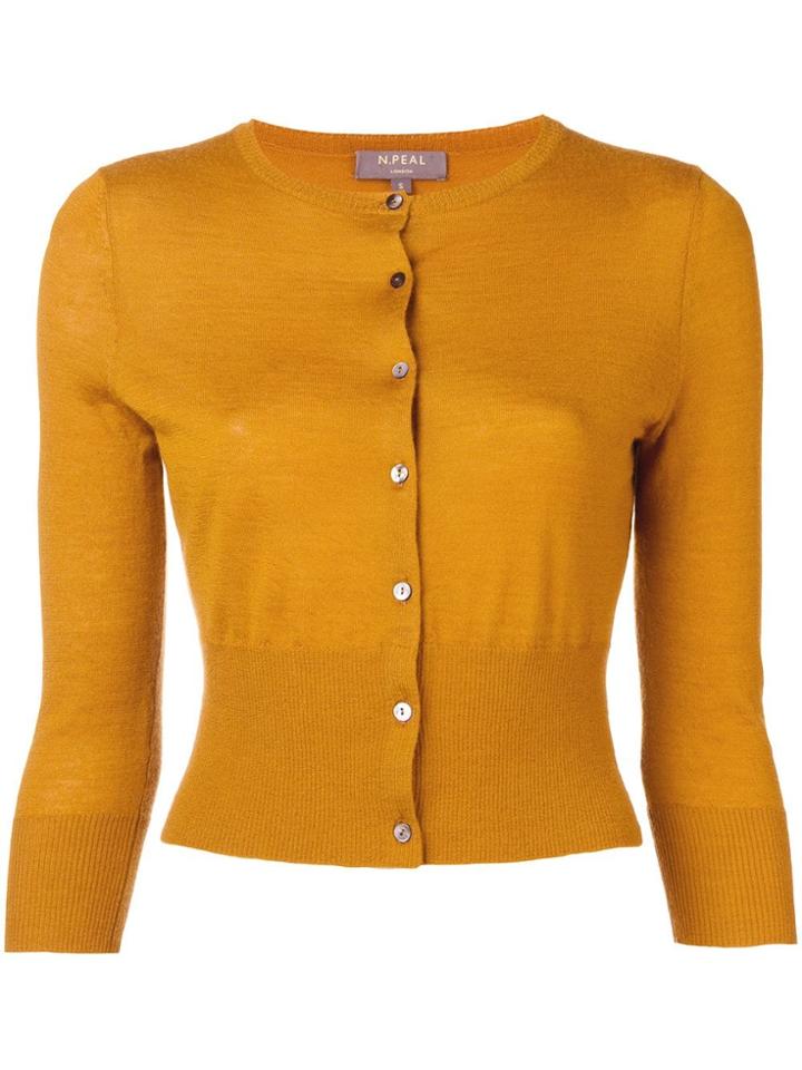 N.peal Superfine Cropped Cardigan - Yellow & Orange