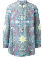 Dresscamp Paisley Print Band Collar Shirt