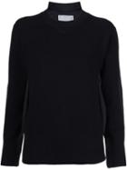Sacai Poplin Insert Sweater, Women's, Size: 4, Black, Cotton/polyester/wool