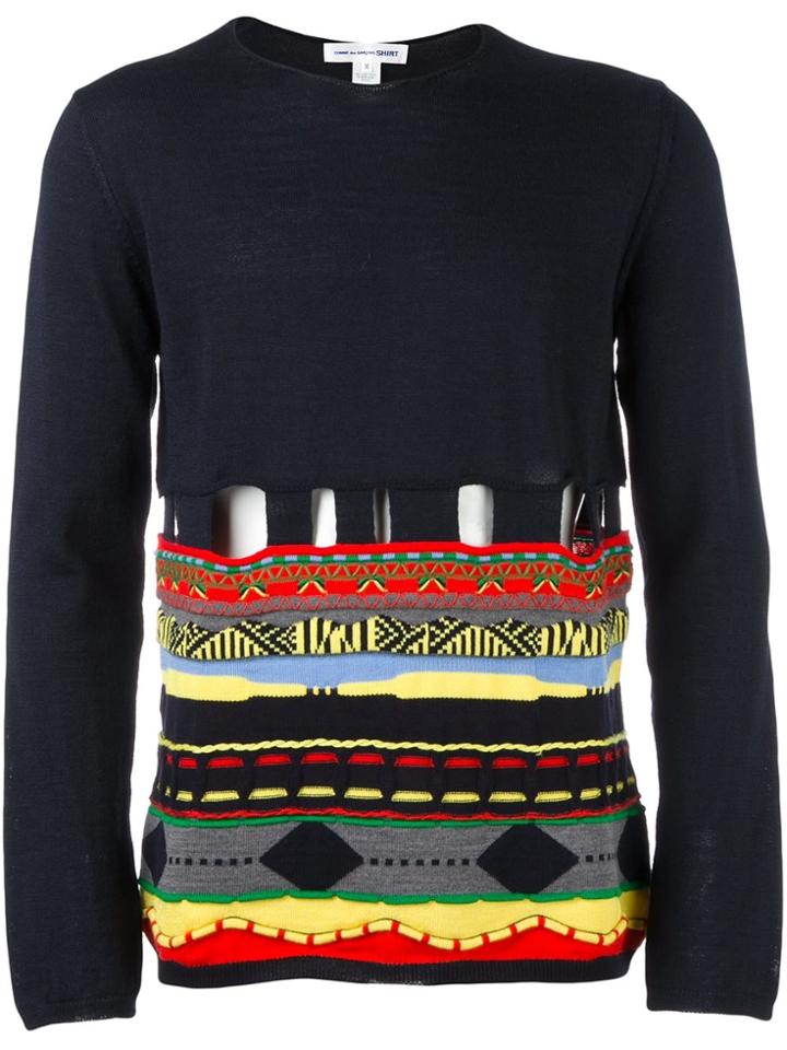 Comme Des Garçons Shirt Patterned Jumper - Blue