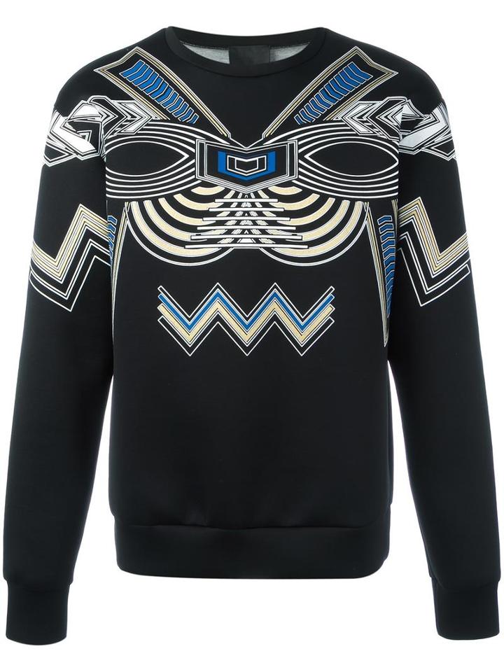 Les Hommes Printed Sweatshirt, Men's, Size: Xl, Black, Cotton/polyamide