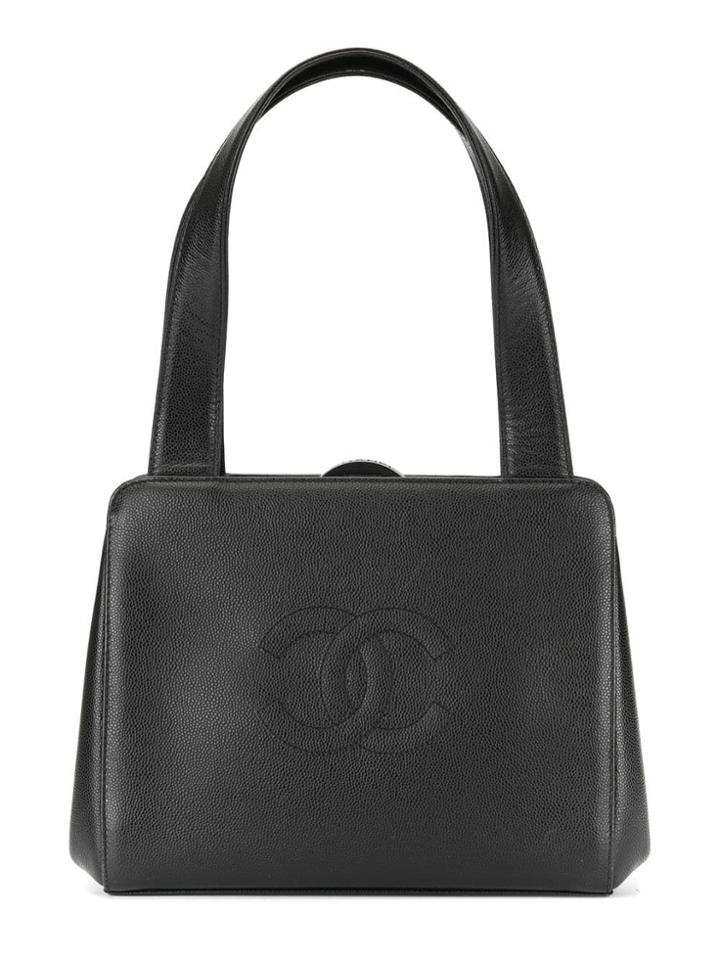 Chanel Vintage Cc Stitch Handbag - Black