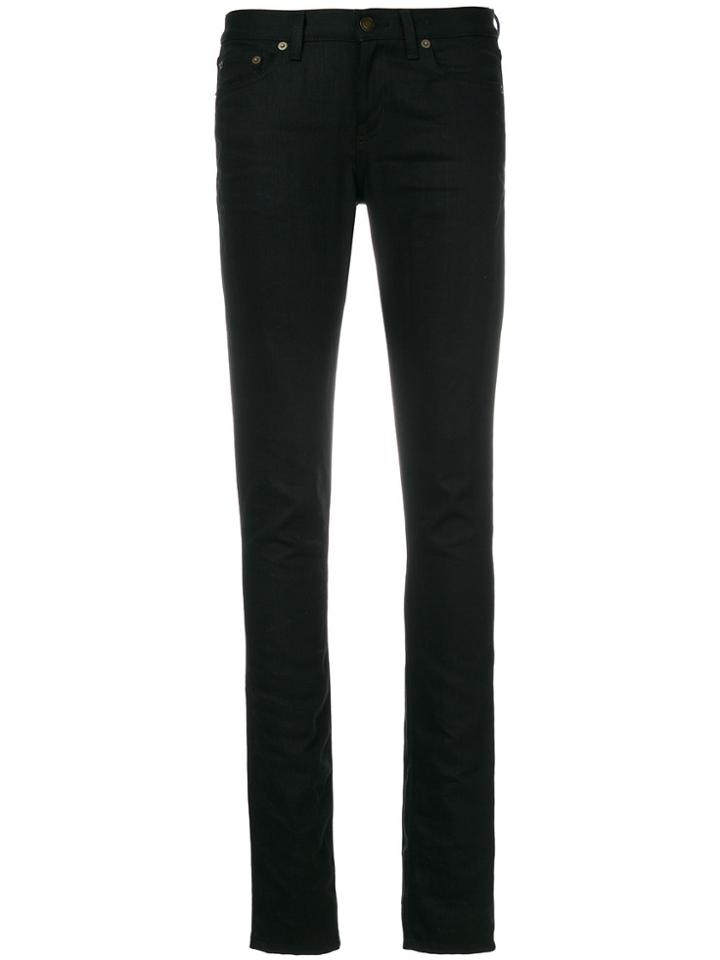 Saint Laurent High Rise Skinny Jeans - Black