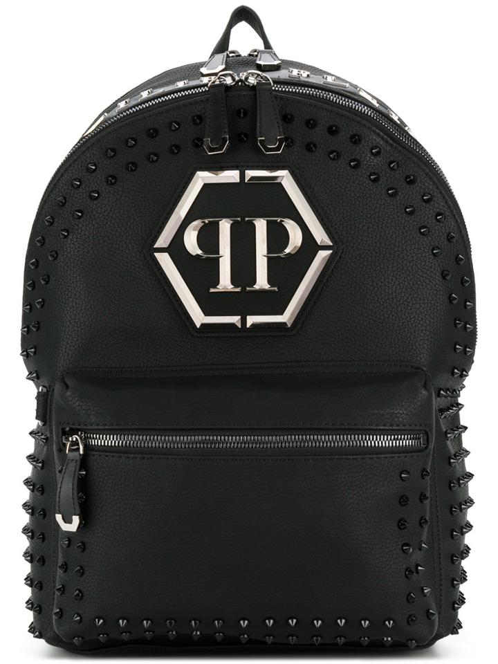Philipp Plein Studded Logo Backpack - Black