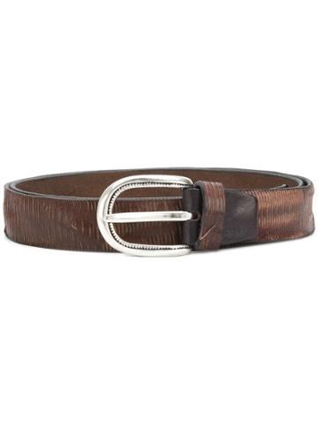 Italian Belts Distressed Finish Belt - Brown