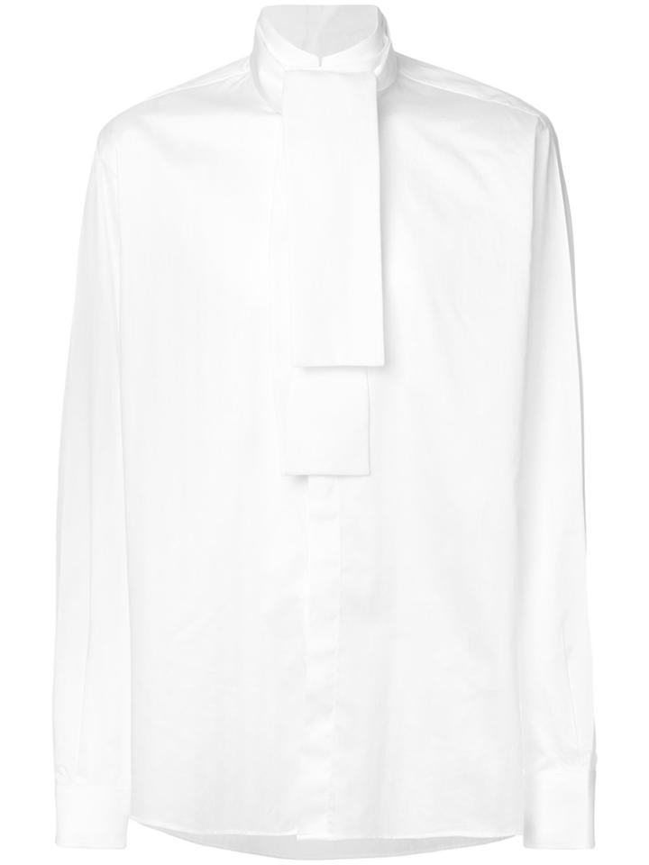 Burberry Tie-neck Riding Shirt - White