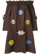 Katya Dobryakova Off Shoulder Dress - Brown