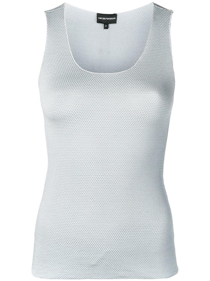 Emporio Armani Textured Tank Top - Blue