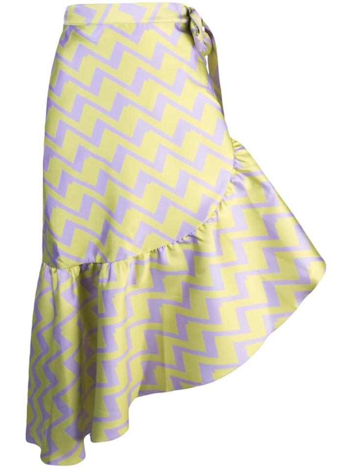 Cynthia Rowley Evanston Zigzag Print Skirt - Purple