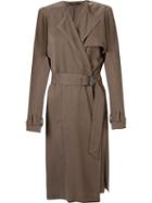 Andrea Marques Open Front Trench Coat, Women's, Size: 40, Grey, Viscose