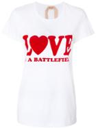 No21 - Love Is A Battlefield T-shirt - Women - Cotton - 42, White, Cotton