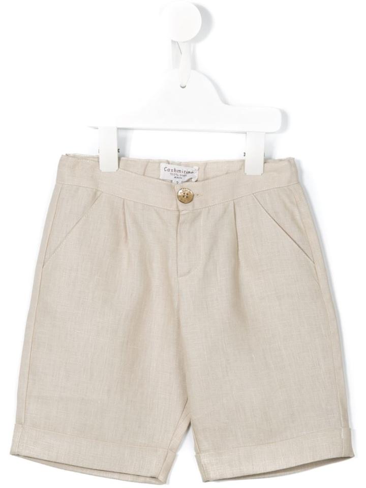Cashmirino - Bermuda Shorts - Kids - Linen/flax - 6 Yrs, Boy's, Nude/neutrals