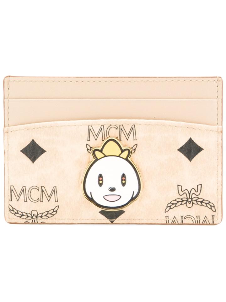 Mcm Logo Print Cardholder - Nude & Neutrals