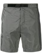 Prada Logo Patch Swim Shorts - Grey