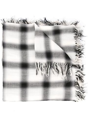 Kazuyuki Kumagai Check Scarf - White