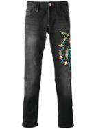 Philipp Plein Embroidered Jeans, Men's, Size: 32, Black, Cotton