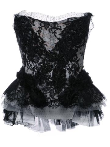 Trash Couture Strapless Lace Beaded Corset - Black