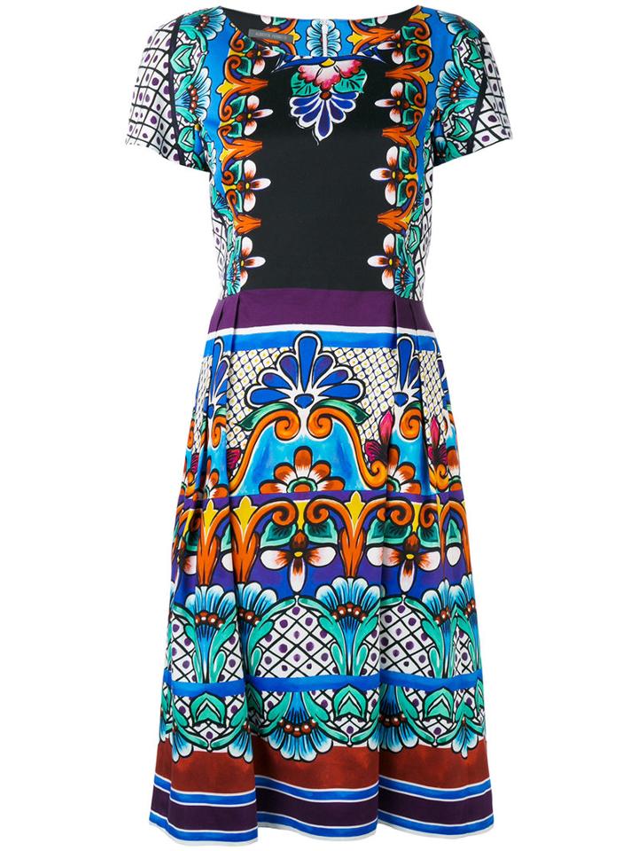 Alberta Ferretti - Printed Flared Dress - Women - Cotton/other Fibers - 40, Cotton/other Fibers