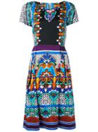 Alberta Ferretti - Printed Flared Dress - Women - Cotton/other Fibers - 40, Cotton/other Fibers