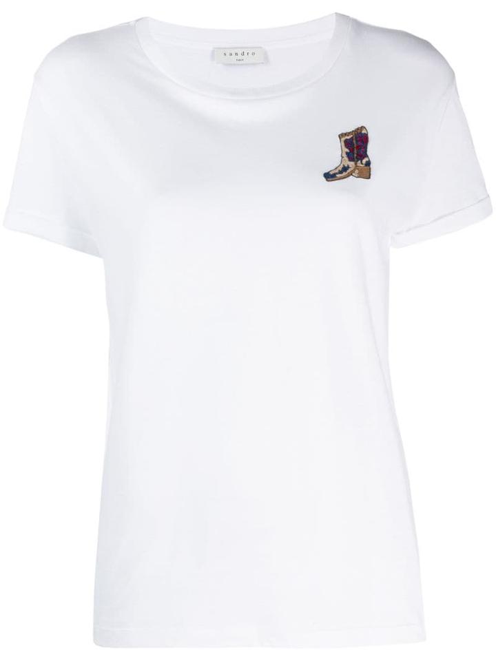 Sandro Paris Embroidered T-shirt - White