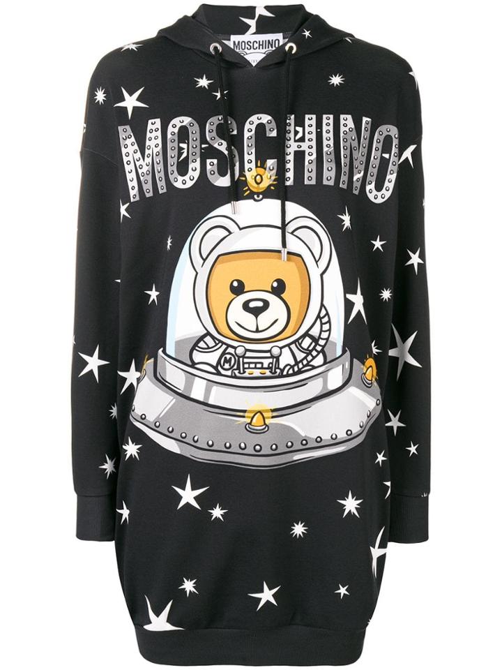 Moschino Printed Hooded Dress - Black