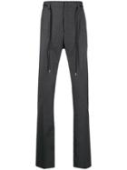 Lanvin Belted Straight-leg Trousers - Grey