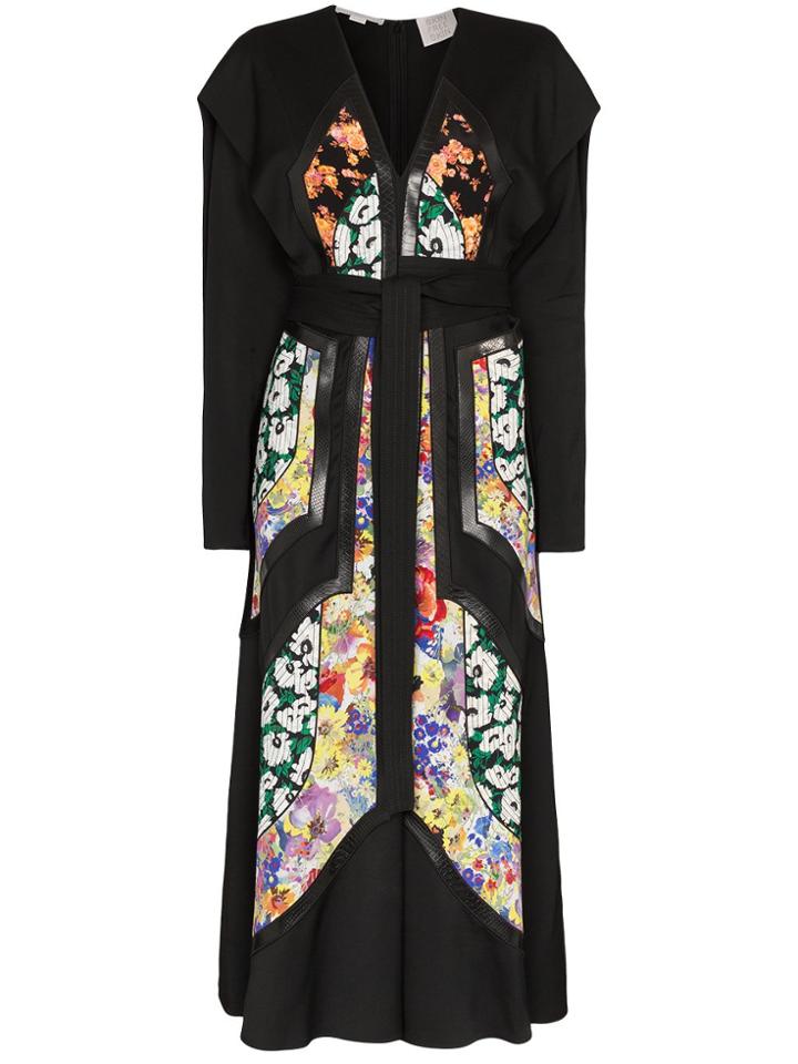 Stella Mccartney Stella Drs Cn Ls Wrp Wst Applq Prnt Dtl - Black