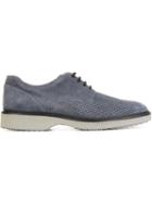Hogan Route Derby Shoes, Men's, Size: 10, Blue, Leather/rubber