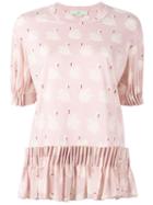 Stella Mccartney Swan Print Skirt Blouse, Women's, Size: 36, Pink/purple, Cotton/silk