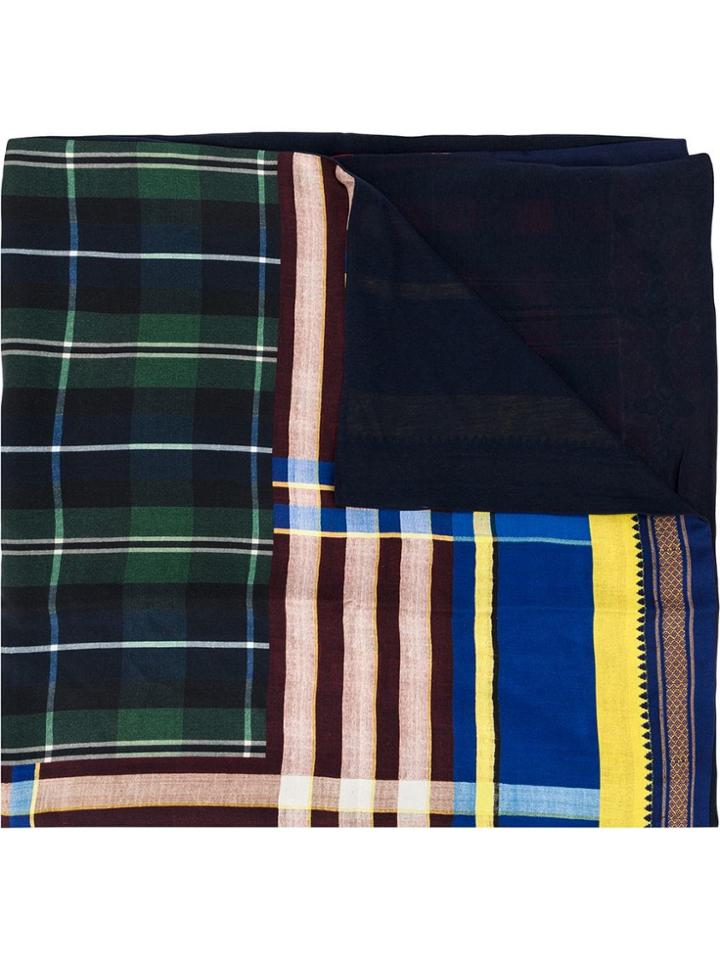 Pierre-louis Mascia Plaid Pattern Scarf - Blue