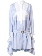 Sacai - Belted Shirt Dress - Women - Silk/cotton/nylon/rayon - 1, Women's, Blue, Silk/cotton/nylon/rayon