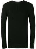 Diesel Black Gold Destroyed Ribbed Knit Sweater