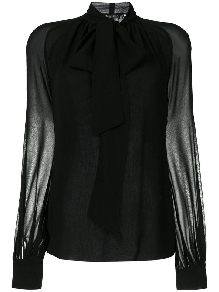 Giambattista Valli - Pussy Bow Blouse - Women - Silk - 42, Black, Silk