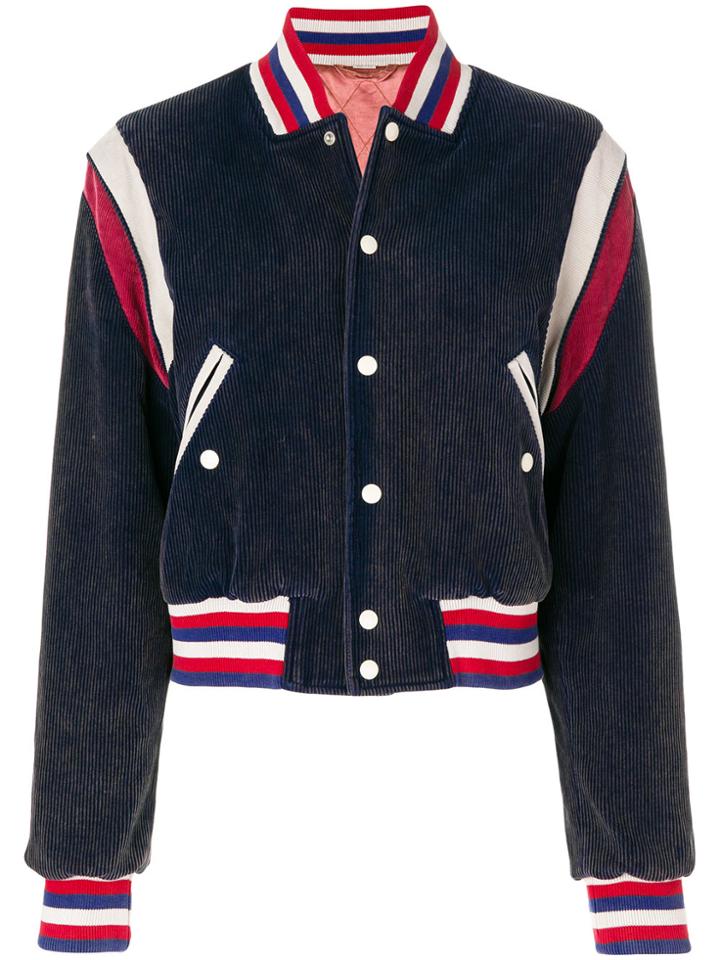 Gucci Tiger Patch Varsity Jacket - Blue
