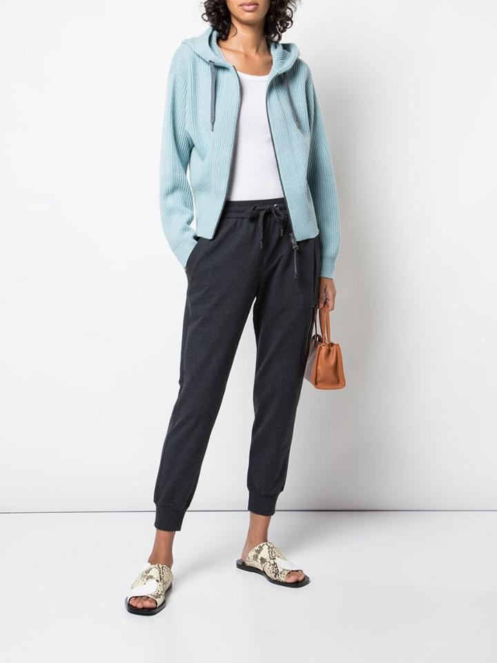 Brunello Cucinelli Ribbed Zipped Jacket - Blue