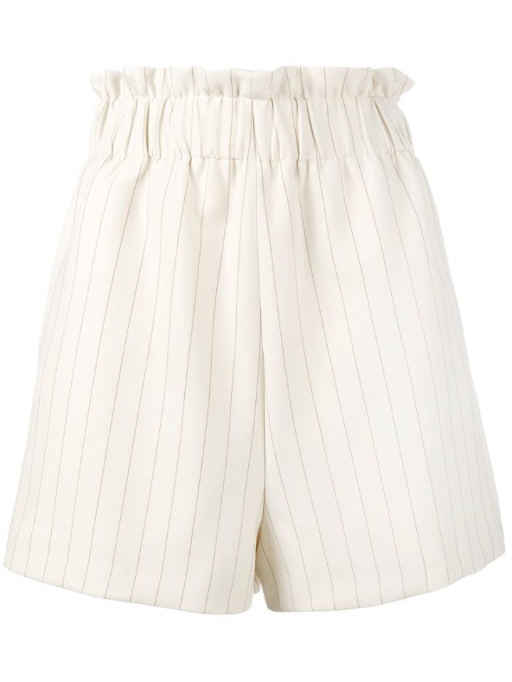 Ganni Moscow High-waisted Shorts, Women's, Size: 34, Nude/neutrals, Polyester/viscose/spandex/elastane