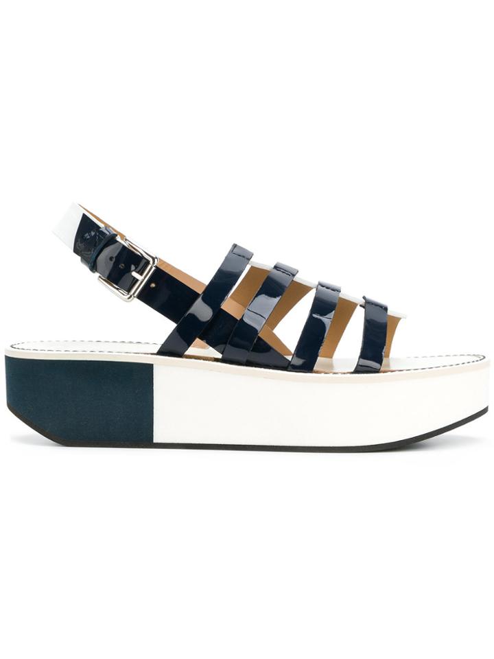 Flamingos Contrast Open-toe Sandals - Blue