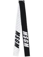 Msgm Logo Printed Scarf - Black