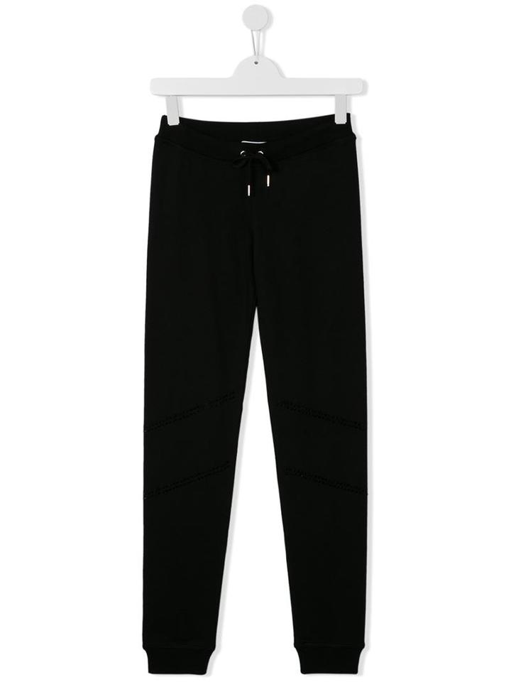 Philipp Plein Kids Quake Track Pants, Girl's, Size: 14 Yrs, Black
