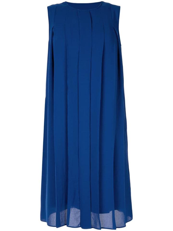 Knott Pleated Front Dress - Blue