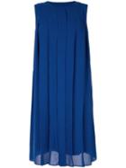 Knott Pleated Front Dress - Blue